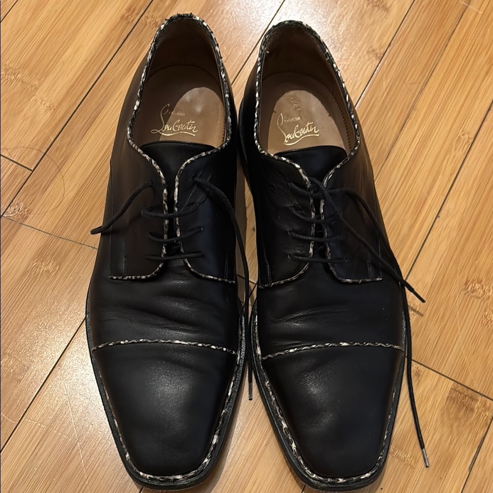 Christian Louboutin Black Leather Oxfords